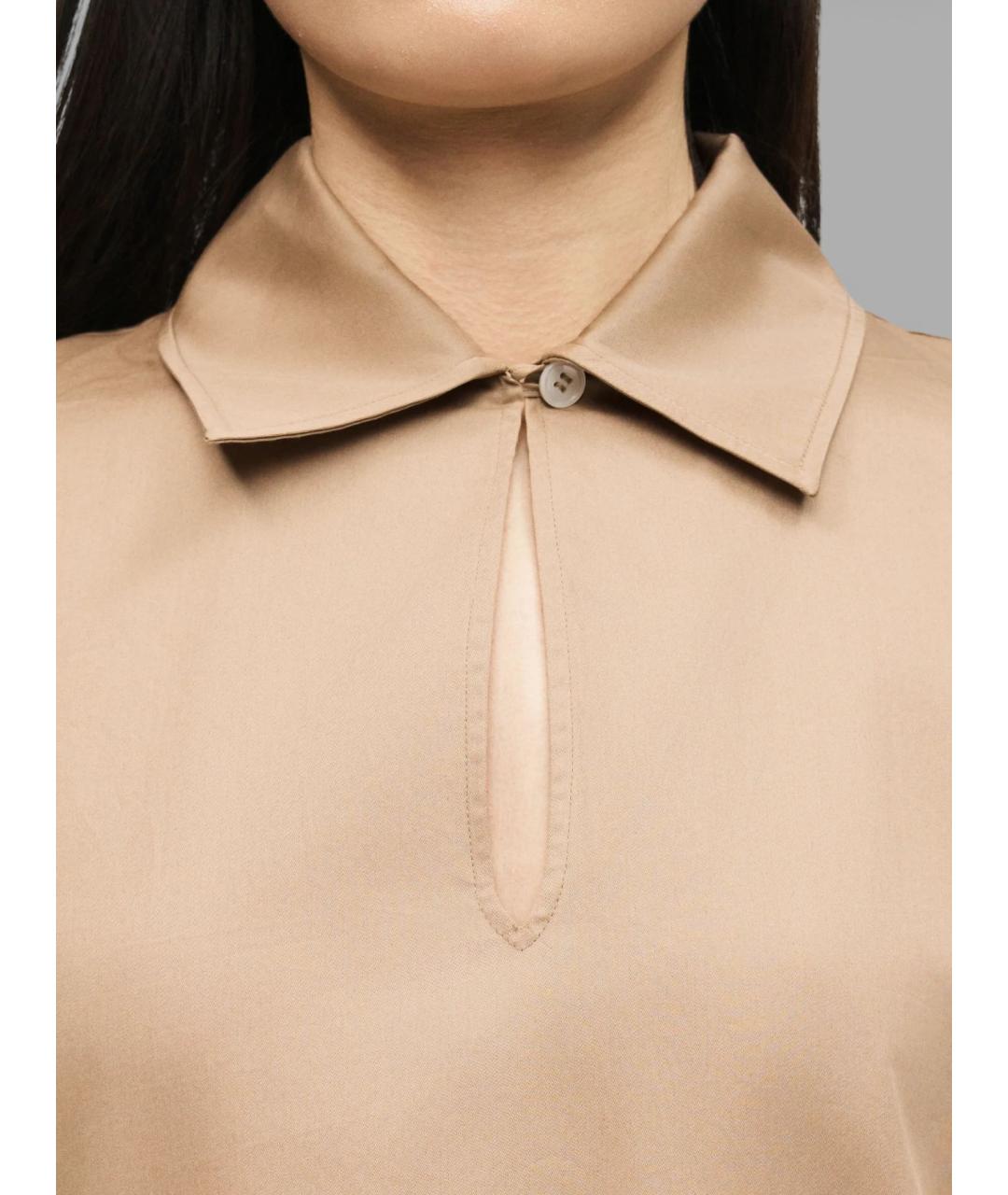 MAX MARA Бежевая хлопковая блузы, фото 5