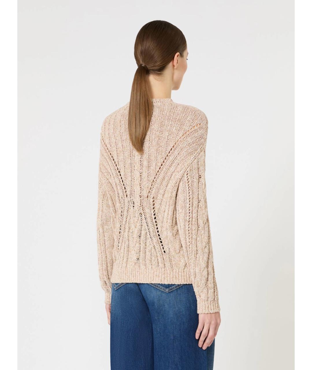 MAX MARA STUDIO Бежевый хлопковый джемпер / свитер, фото 4