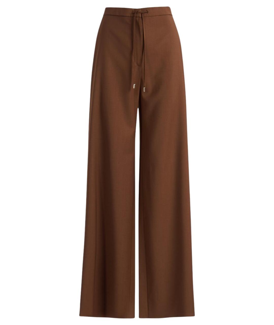 MAX MARA STUDIO Коричневые шерстяные брюки широкие, фото 1