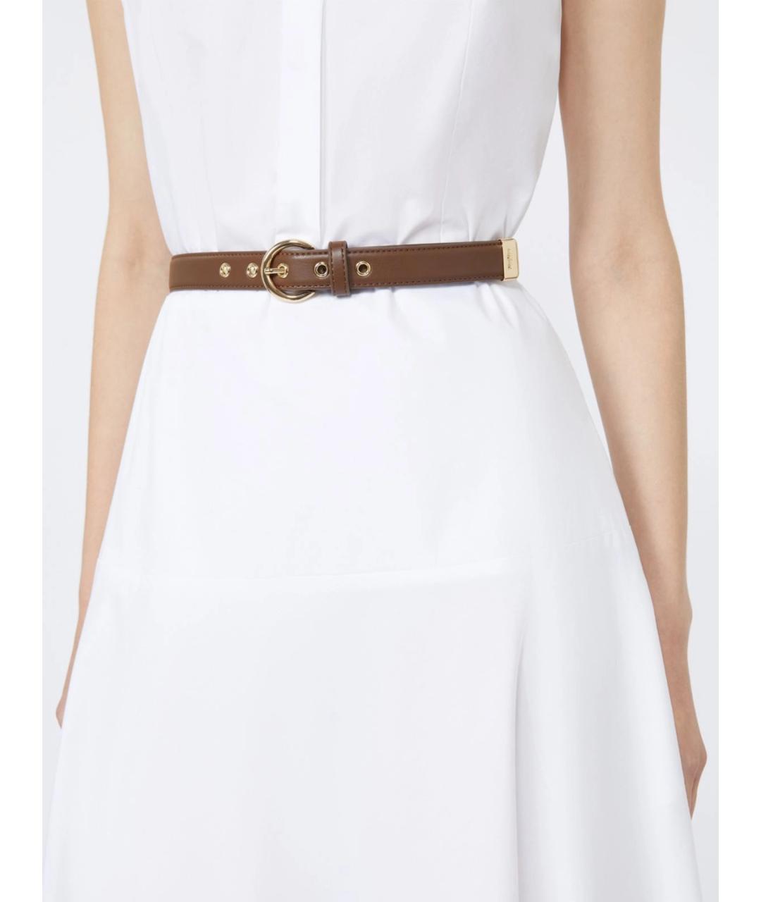 MAX MARA STUDIO Белое хлопковое повседневное платье, фото 4