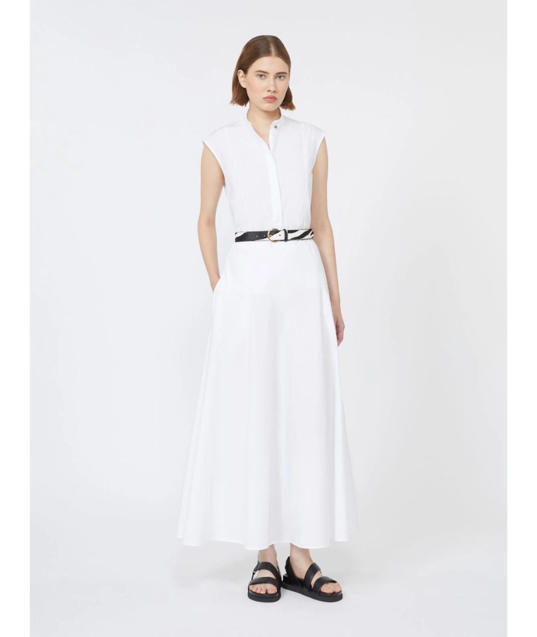 MAX MARA STUDIO Белое хлопковое повседневное платье, фото 2