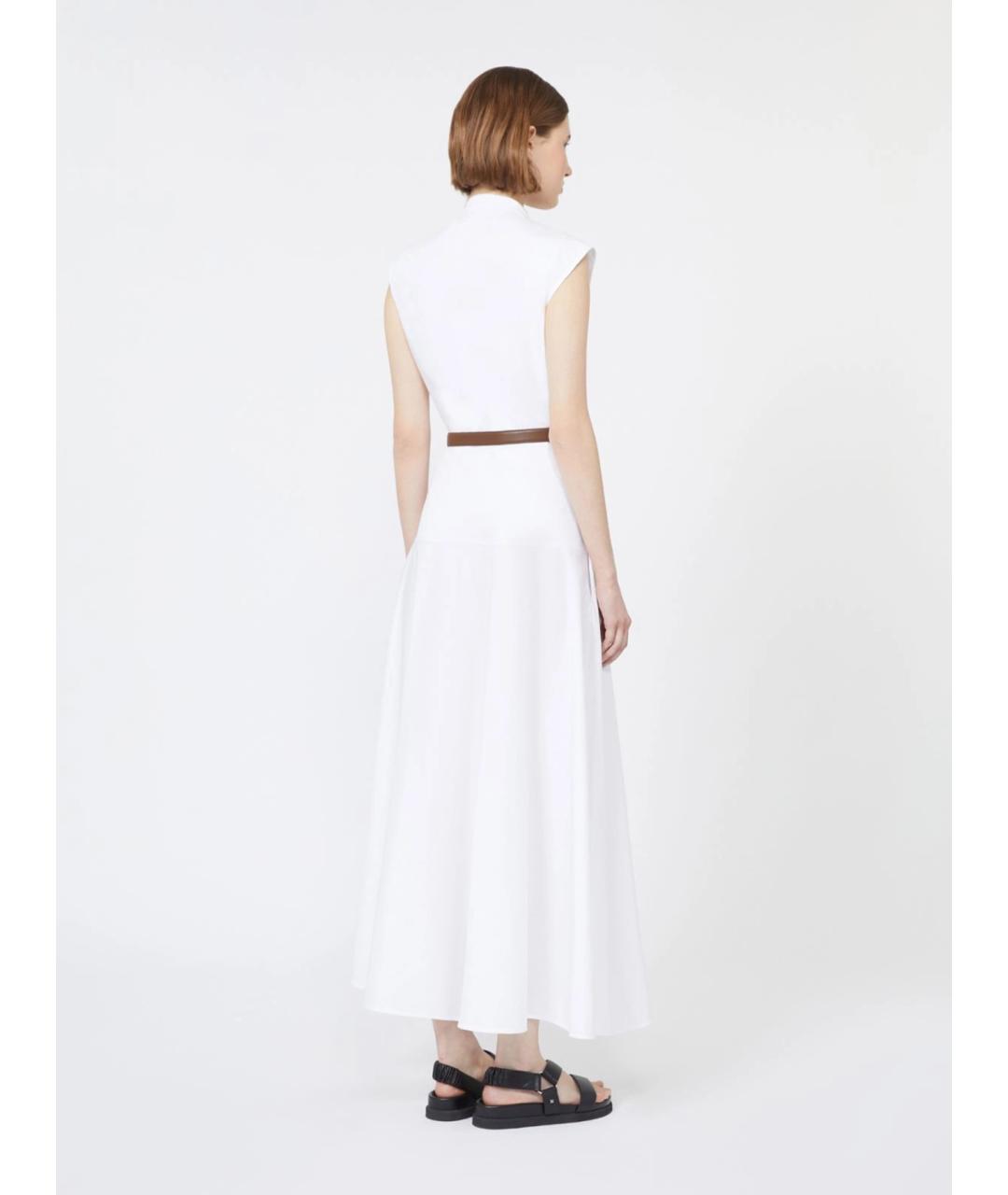 MAX MARA STUDIO Белое хлопковое повседневное платье, фото 3