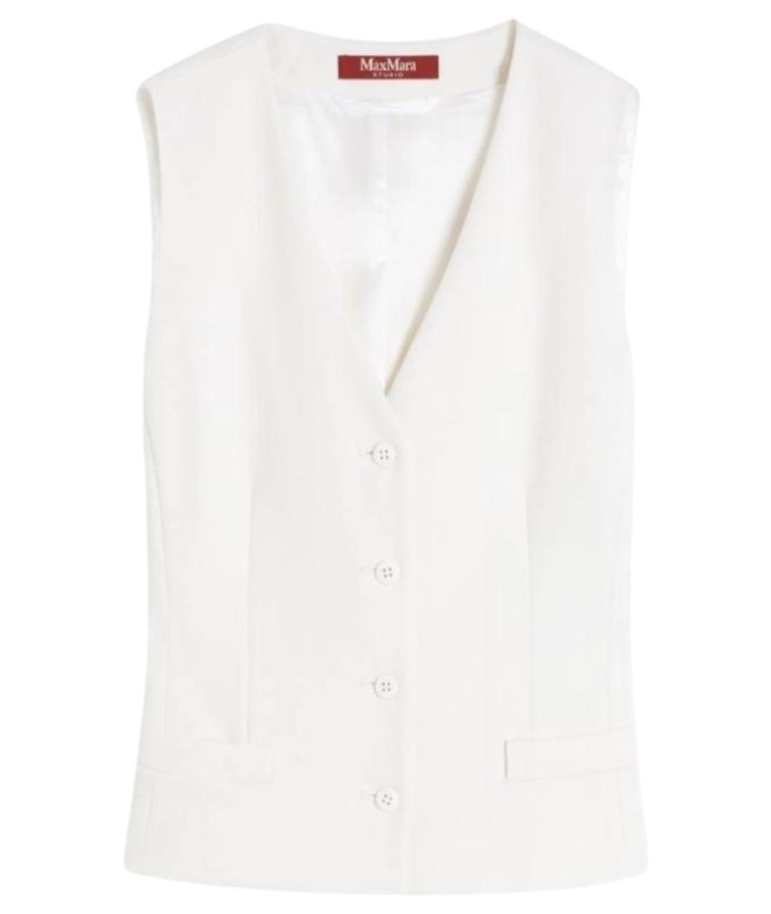 MAX MARA STUDIO Белый шерстяной жилет, фото 1
