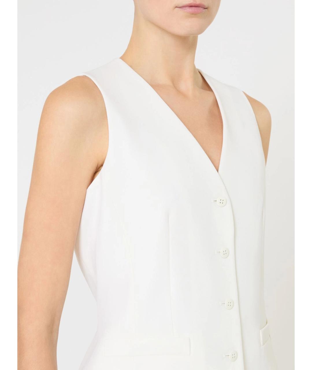 MAX MARA STUDIO Белый шерстяной жилет, фото 4