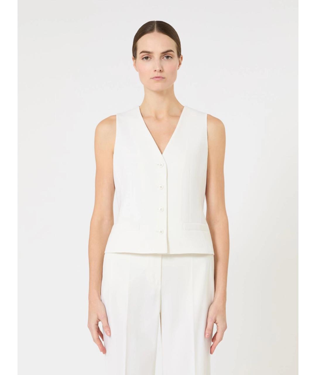 MAX MARA STUDIO Белый шерстяной жилет, фото 2