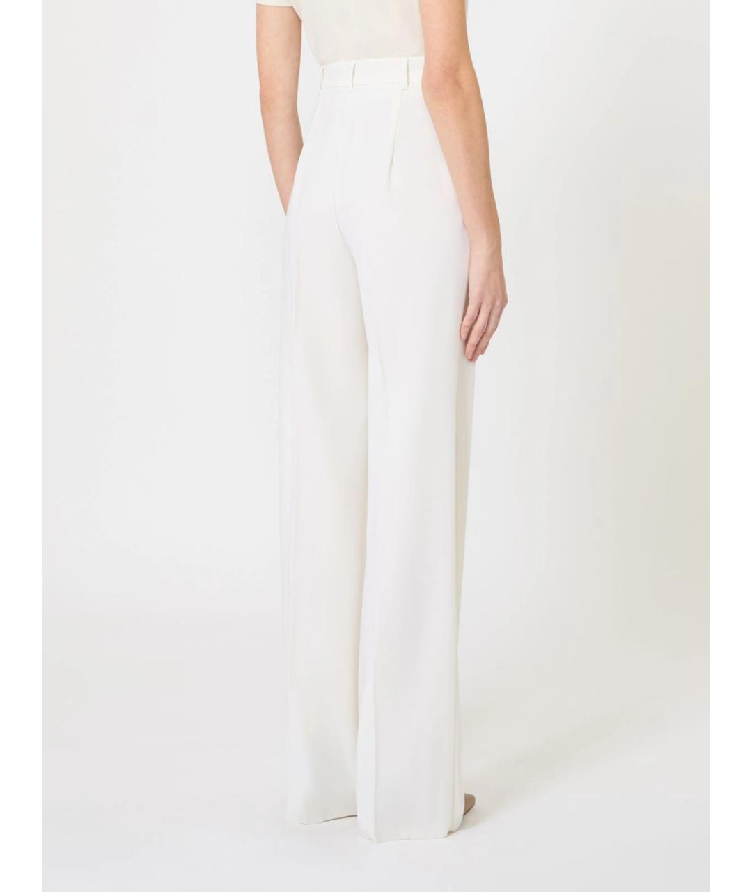 MAX MARA STUDIO Белые шерстяные прямые брюки, фото 4