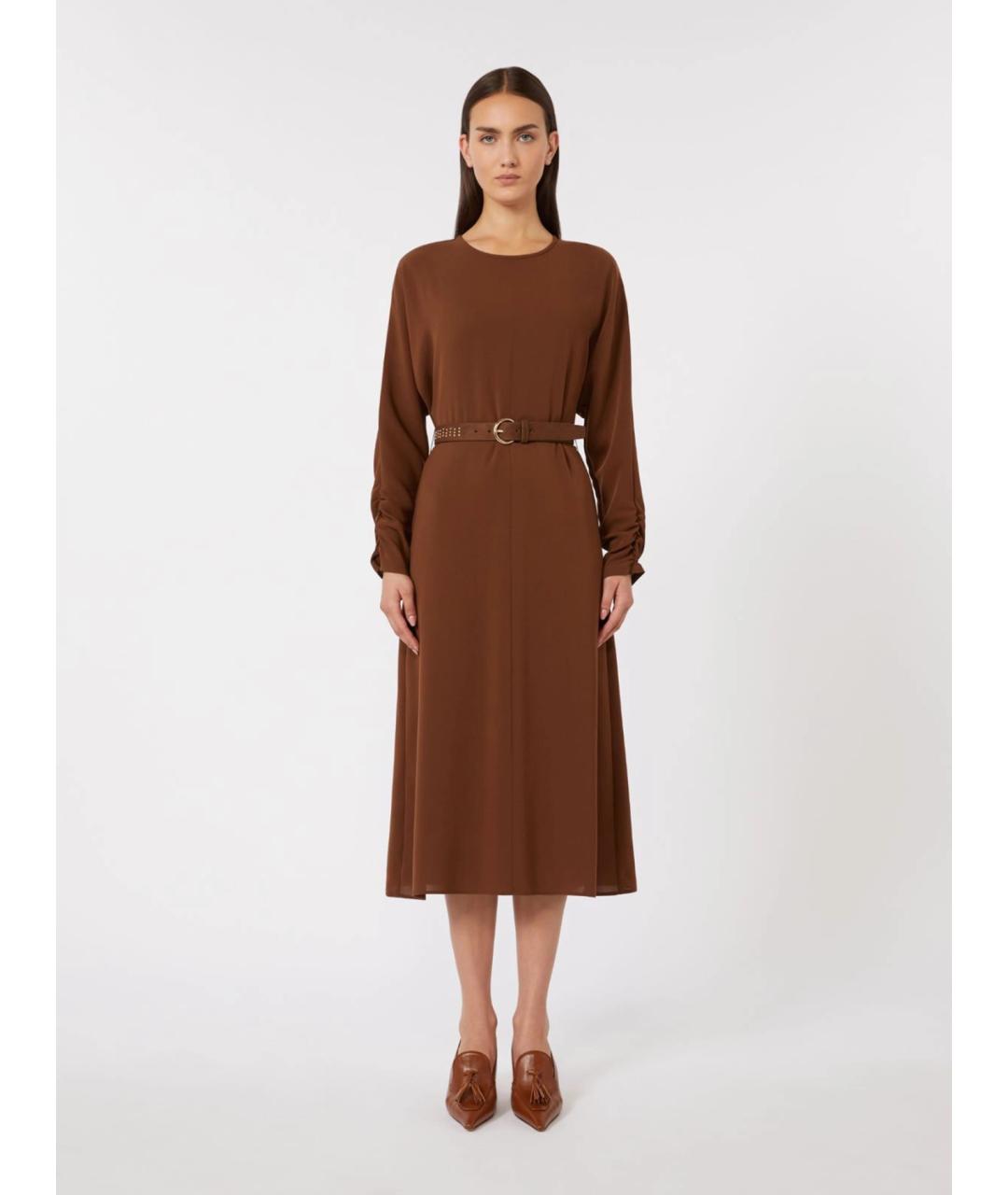 MAX MARA STUDIO Коричневое повседневное платье, фото 3
