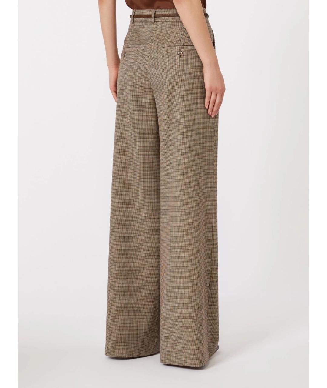 MAX MARA STUDIO Мульти шерстяные брюки широкие, фото 4