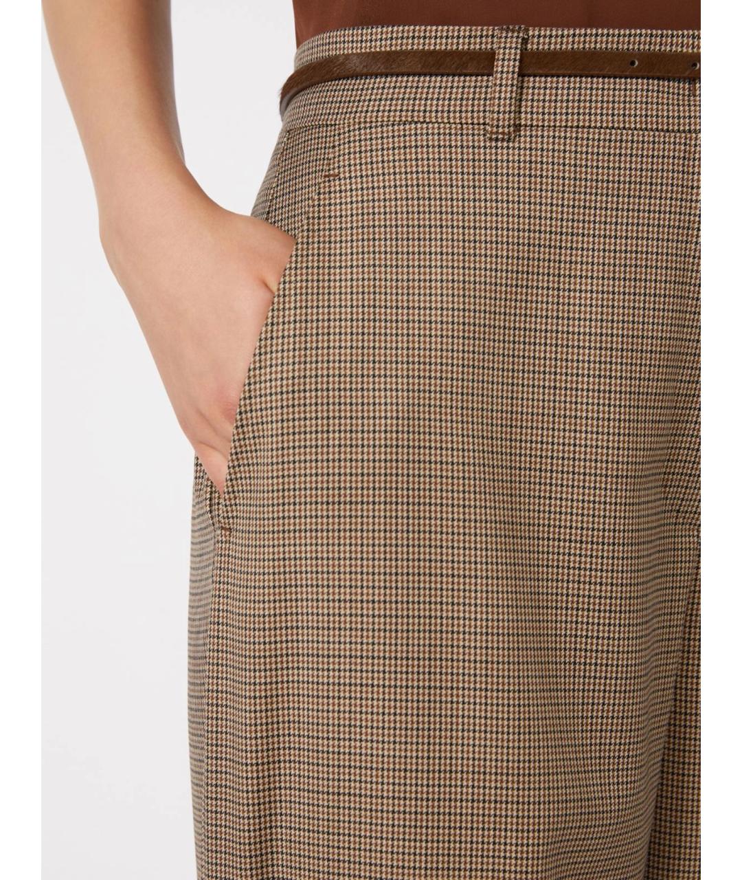 MAX MARA STUDIO Мульти шерстяные брюки широкие, фото 5