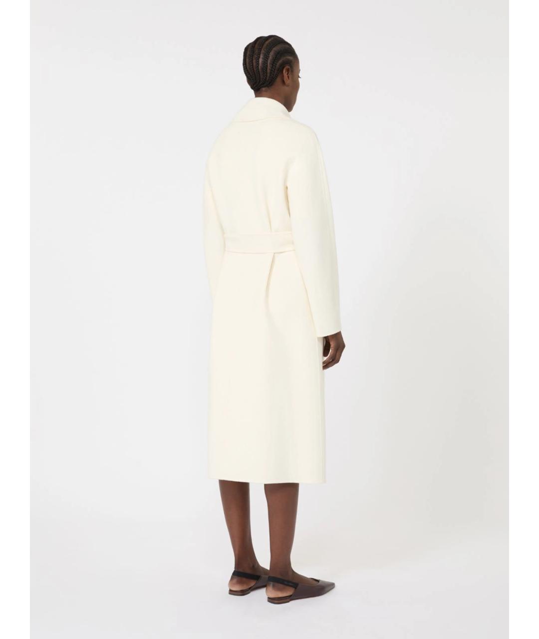 MAX MARA STUDIO Белое шерстяное пальто, фото 3