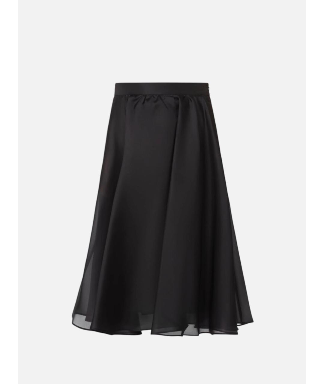 MAX MARA STUDIO Черная шелковая юбка миди, фото 6