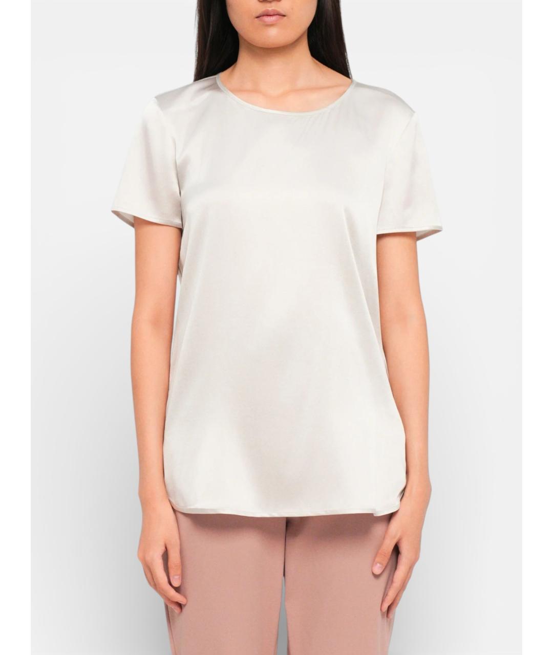 MAX MARA Белая шелковая блузы, фото 4