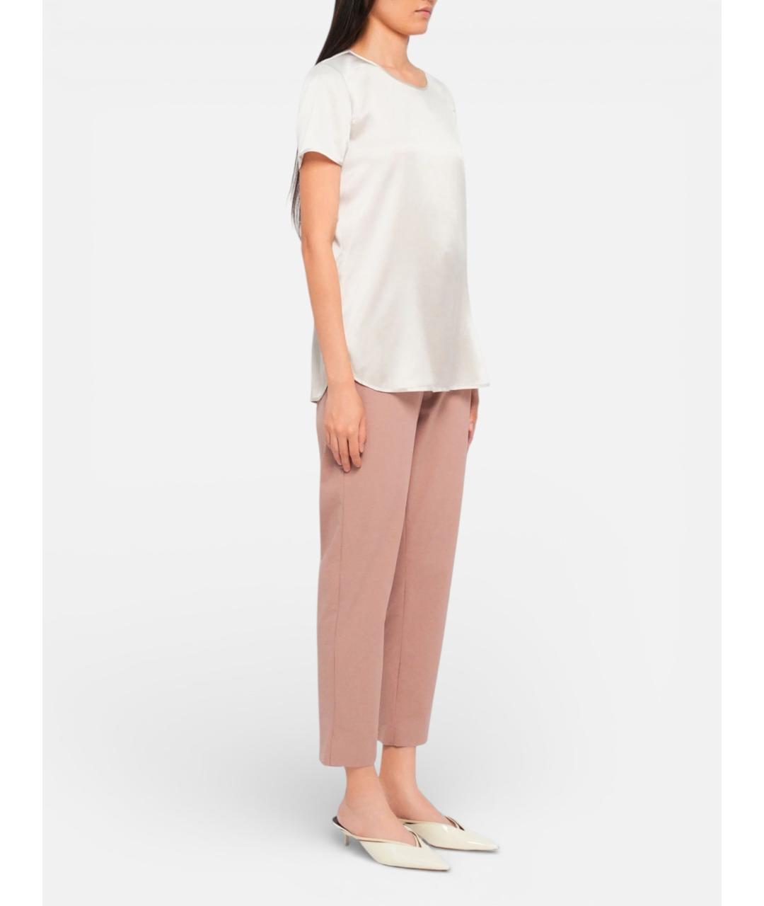 MAX MARA Белая шелковая блузы, фото 5