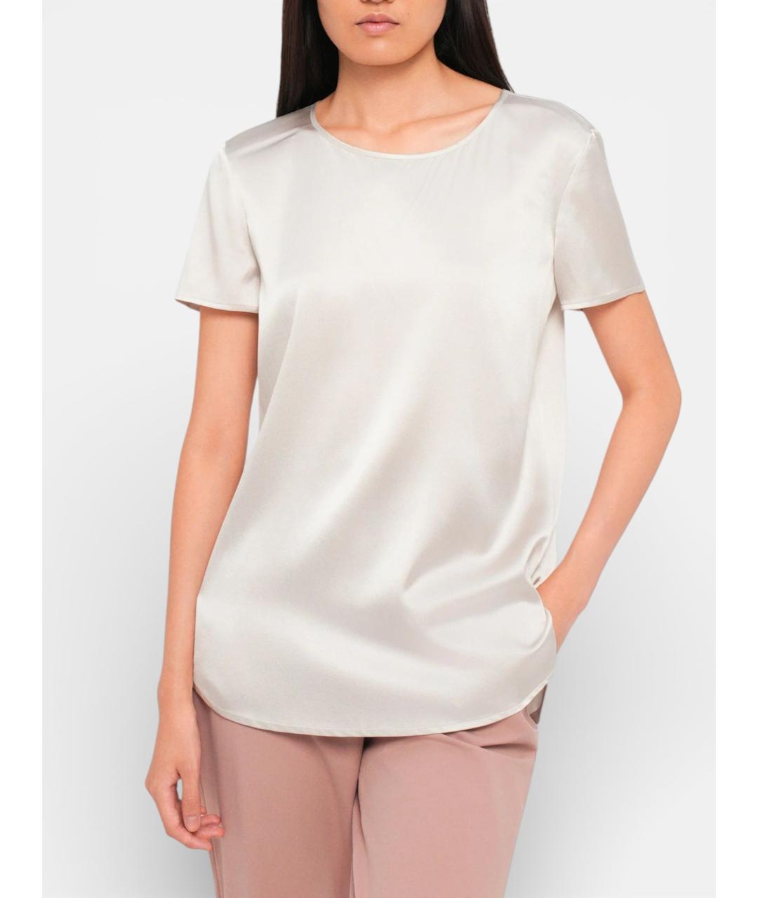 MAX MARA Белая шелковая блузы, фото 2