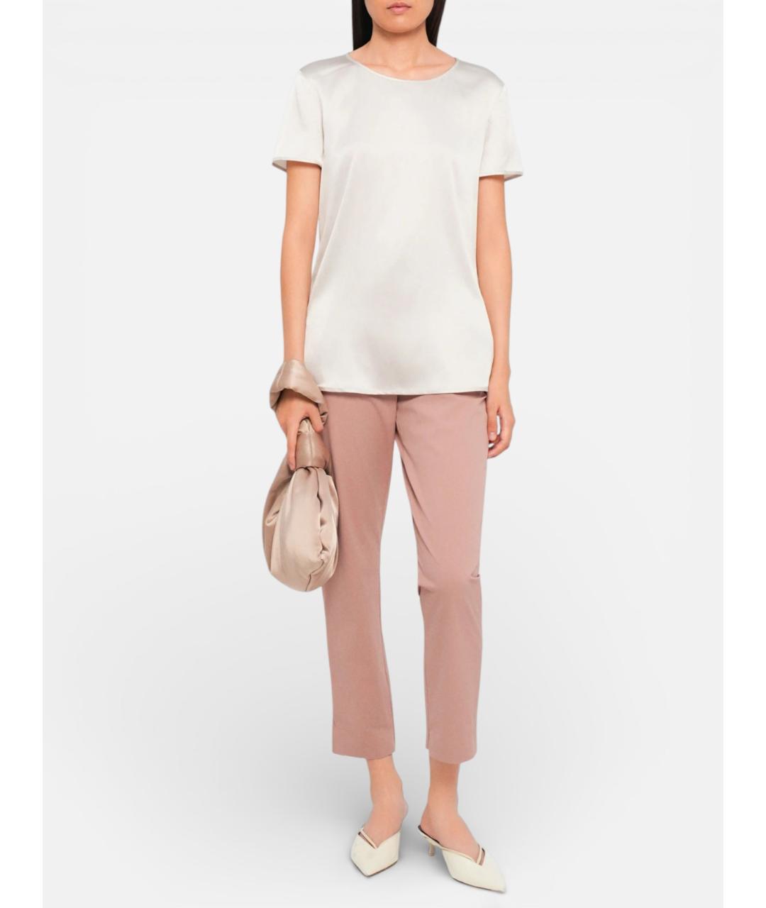 MAX MARA Белая шелковая блузы, фото 3