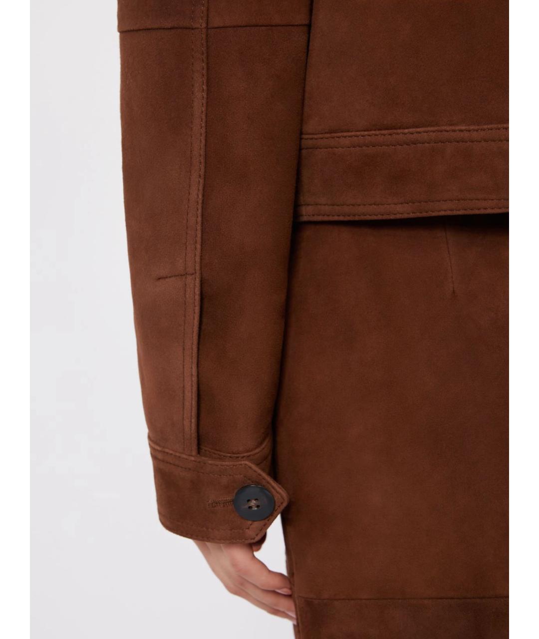 MAX MARA STUDIO Коричневая замшевая куртка, фото 5