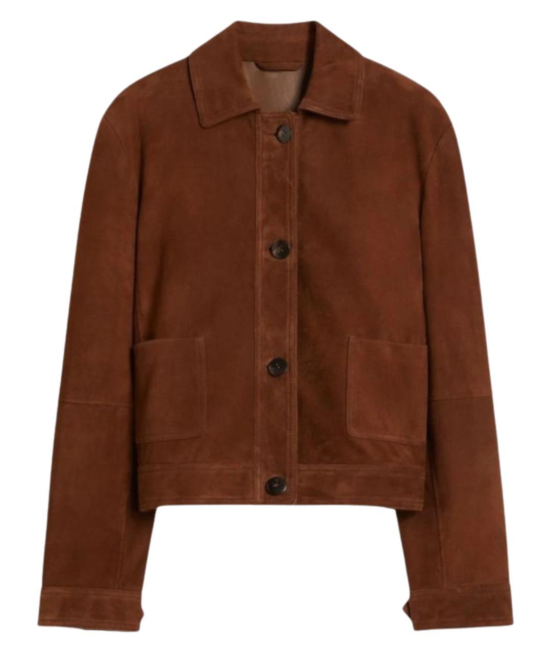 MAX MARA STUDIO Коричневая замшевая куртка, фото 1