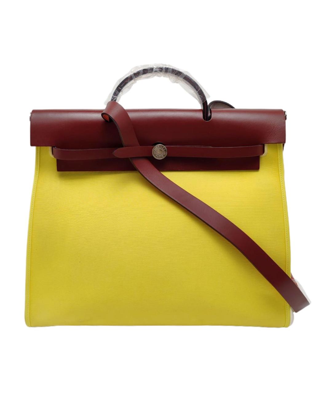 HERMES Желтая сумка с короткими ручками, фото 1