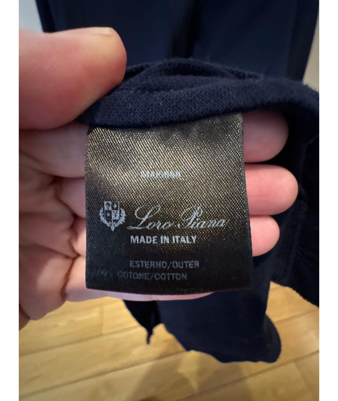 LORO PIANA Темно-синий хлопковый джемпер / свитер, фото 5