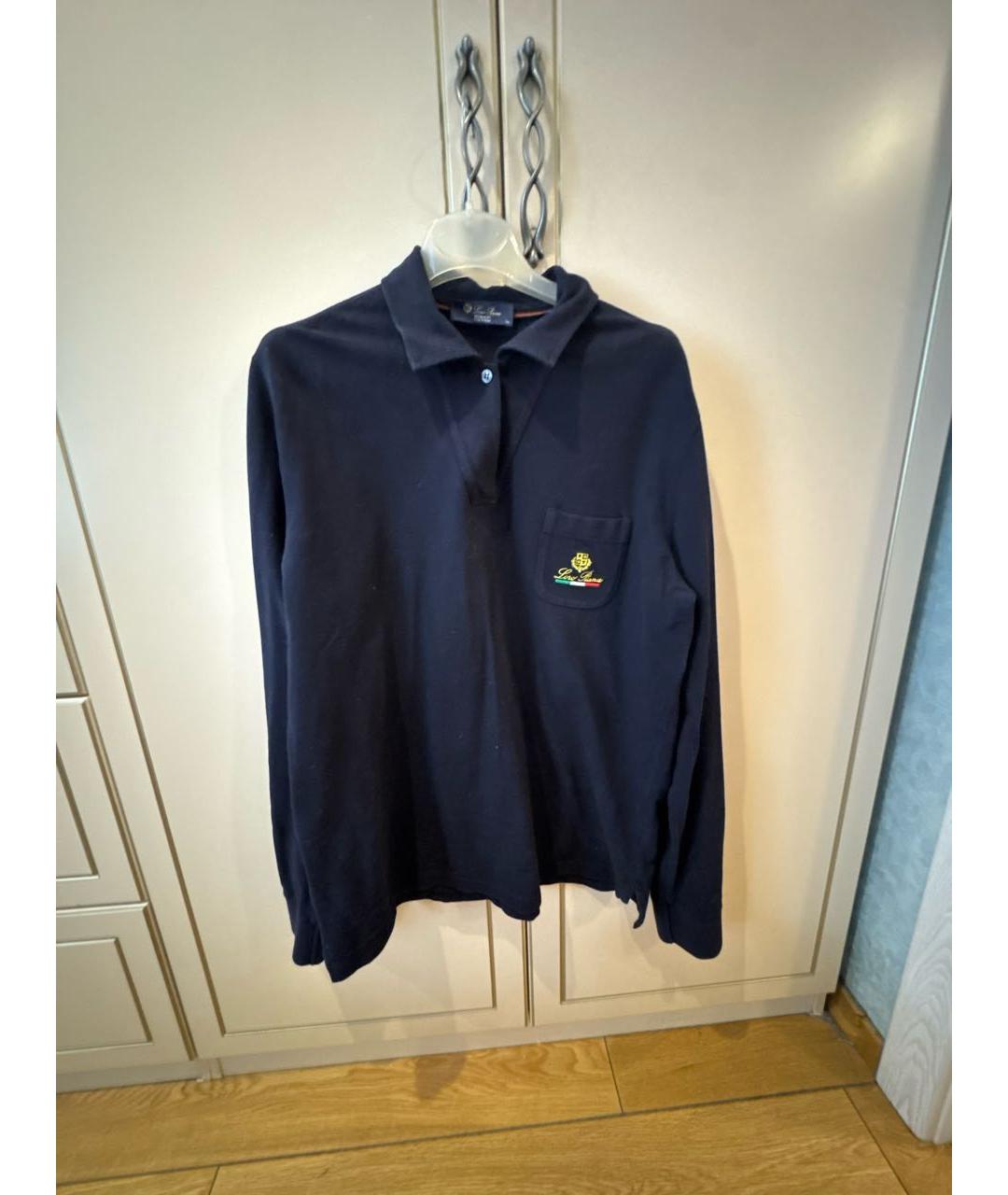 LORO PIANA Темно-синий хлопковый джемпер / свитер, фото 9