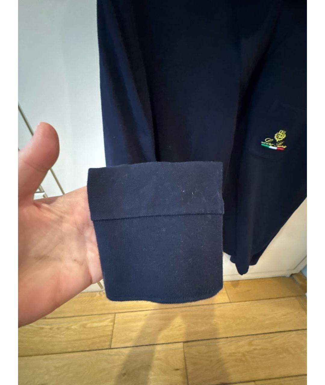 LORO PIANA Темно-синий хлопковый джемпер / свитер, фото 7