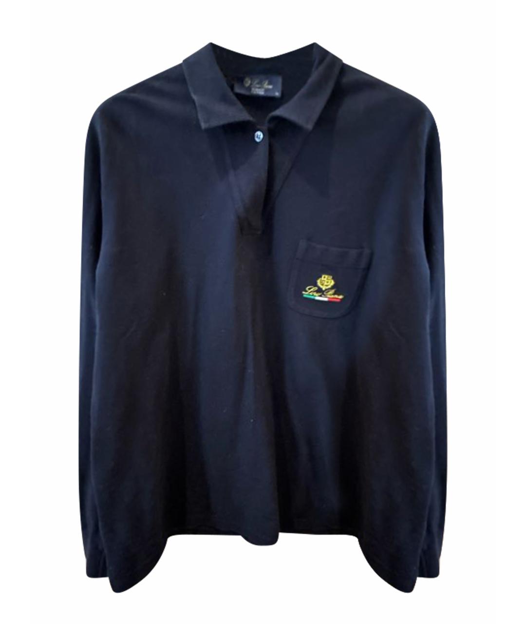 LORO PIANA Темно-синий хлопковый джемпер / свитер, фото 1