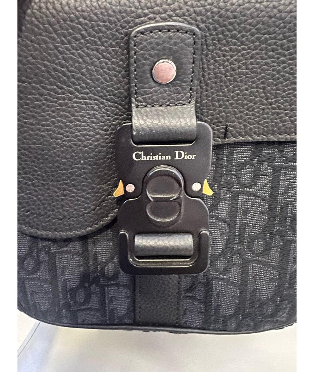 CHRISTIAN DIOR Темно-синий жаккардовый рюкзак, фото 4