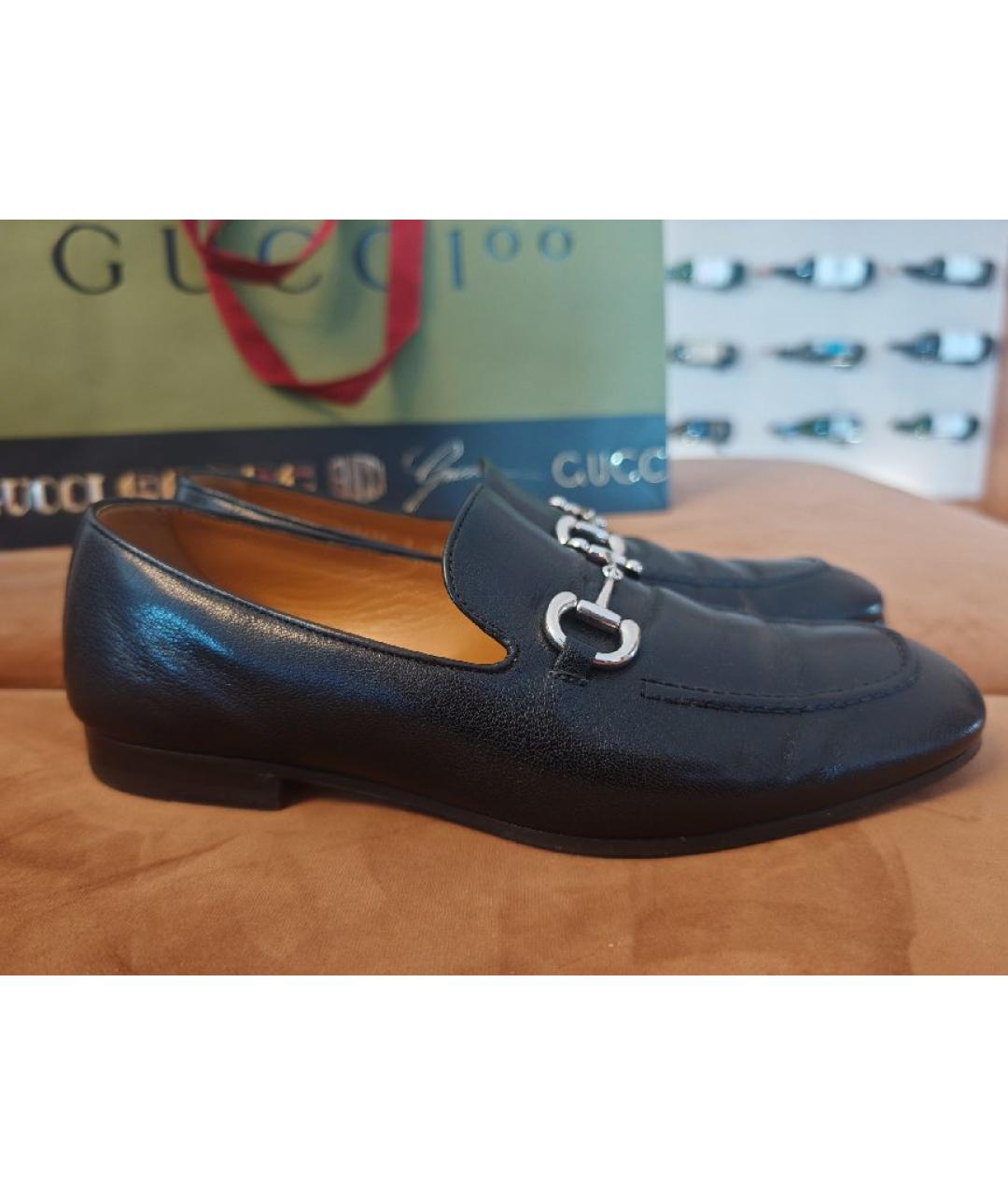 GUCCI Черные кожаные лоферы, фото 6