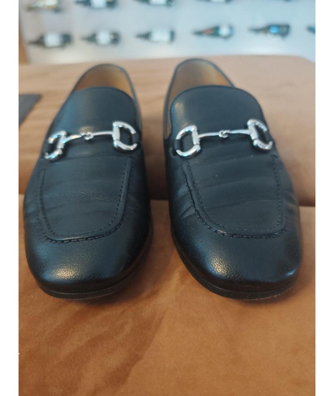 GUCCI Черные кожаные лоферы, фото 2