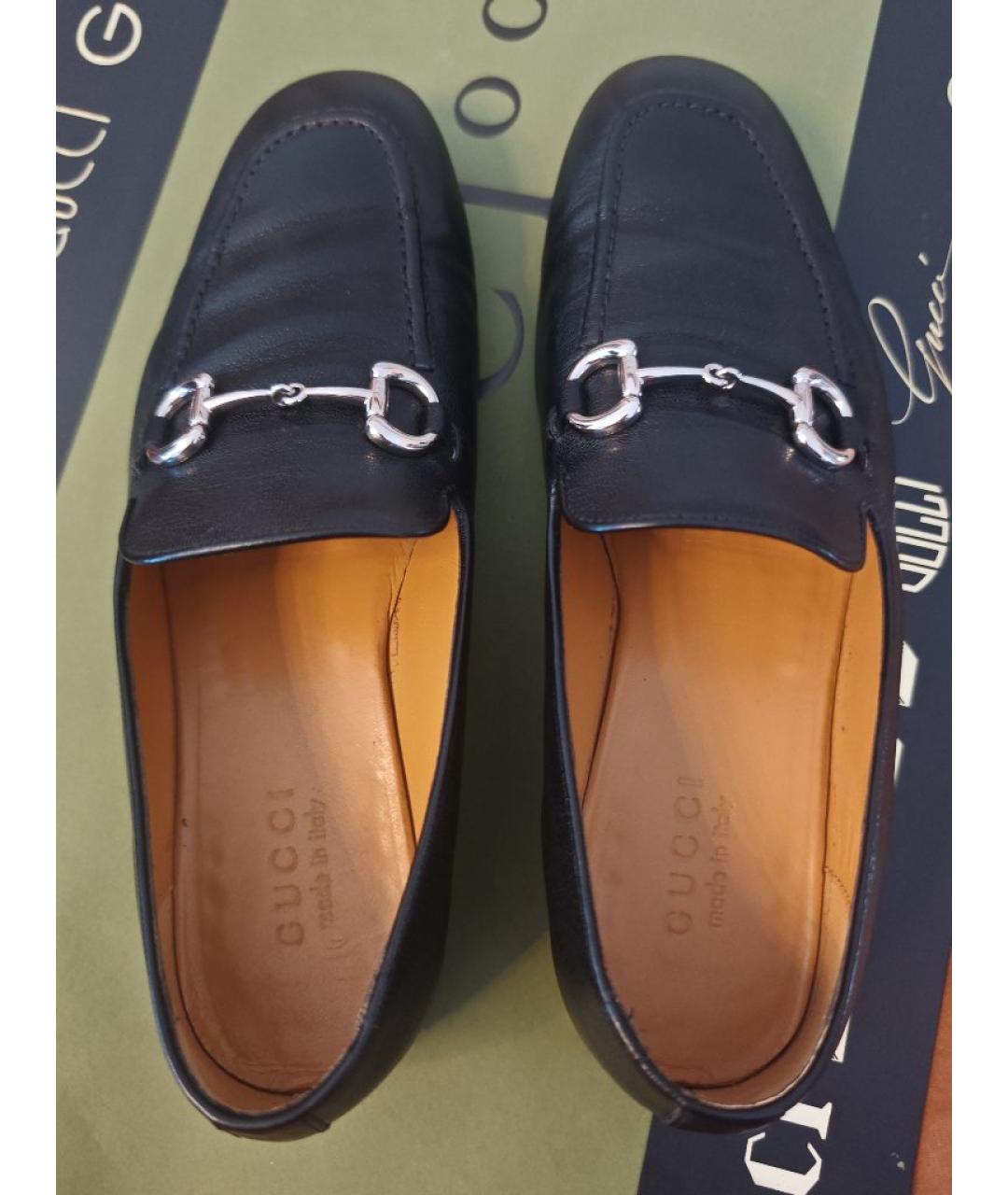 GUCCI Черные кожаные лоферы, фото 3