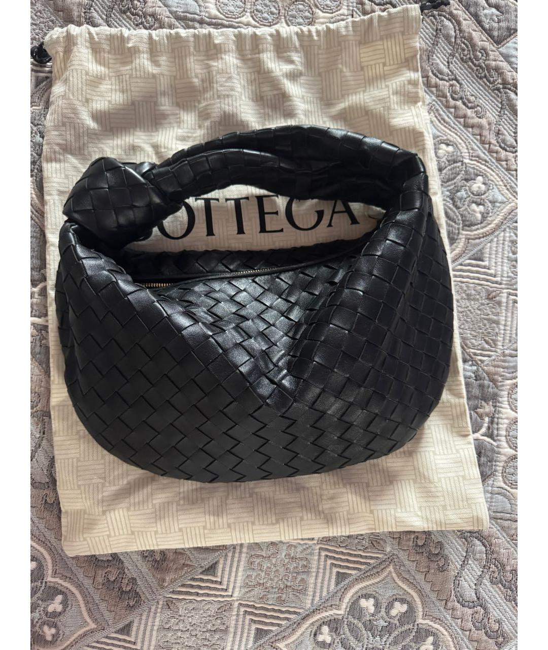 BOTTEGA VENETA Черная кожаная сумка с короткими ручками, фото 7