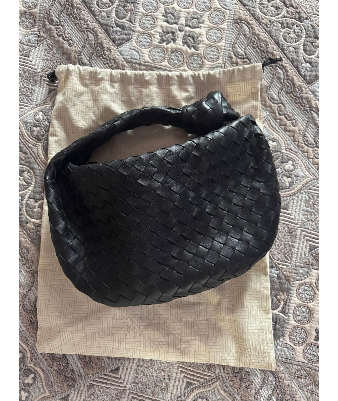 BOTTEGA VENETA Черная кожаная сумка с короткими ручками, фото 3