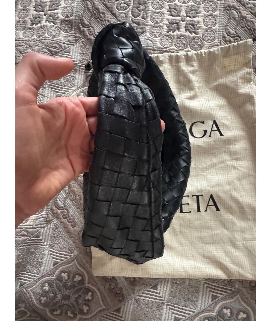 BOTTEGA VENETA Черная кожаная сумка с короткими ручками, фото 8