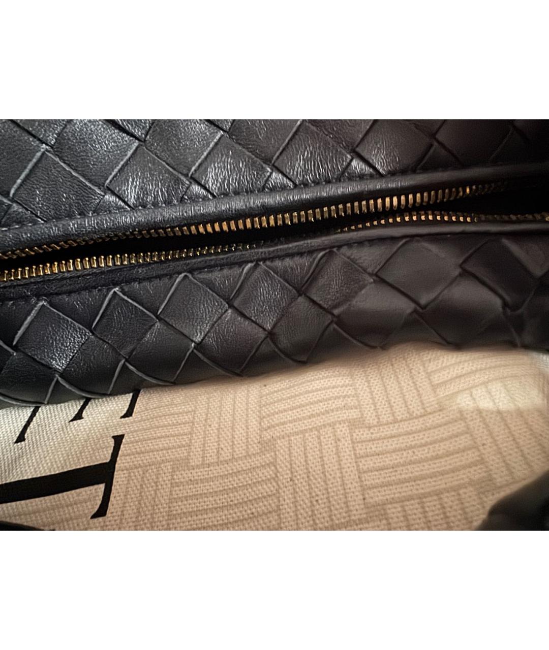 BOTTEGA VENETA Черная кожаная сумка с короткими ручками, фото 4