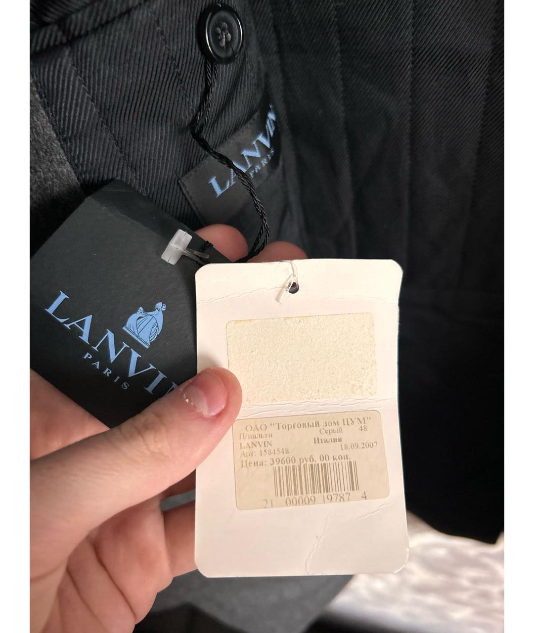 LANVIN Серое шерстяное пальто, фото 3