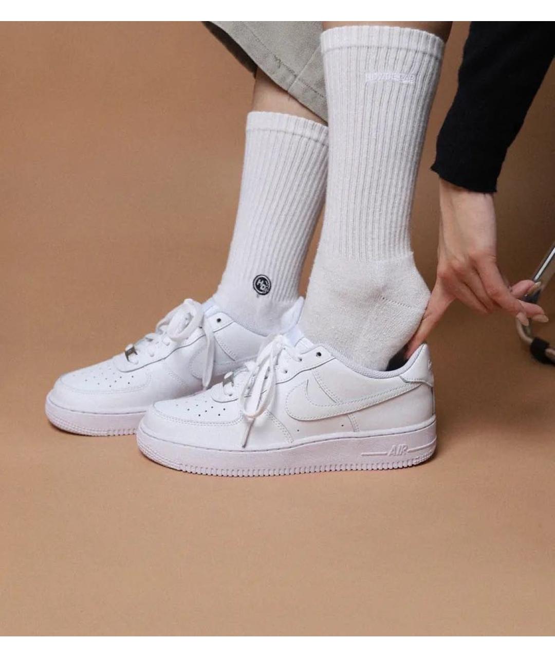 NIKE Белые кожаные низкие кроссовки / кеды, фото 6