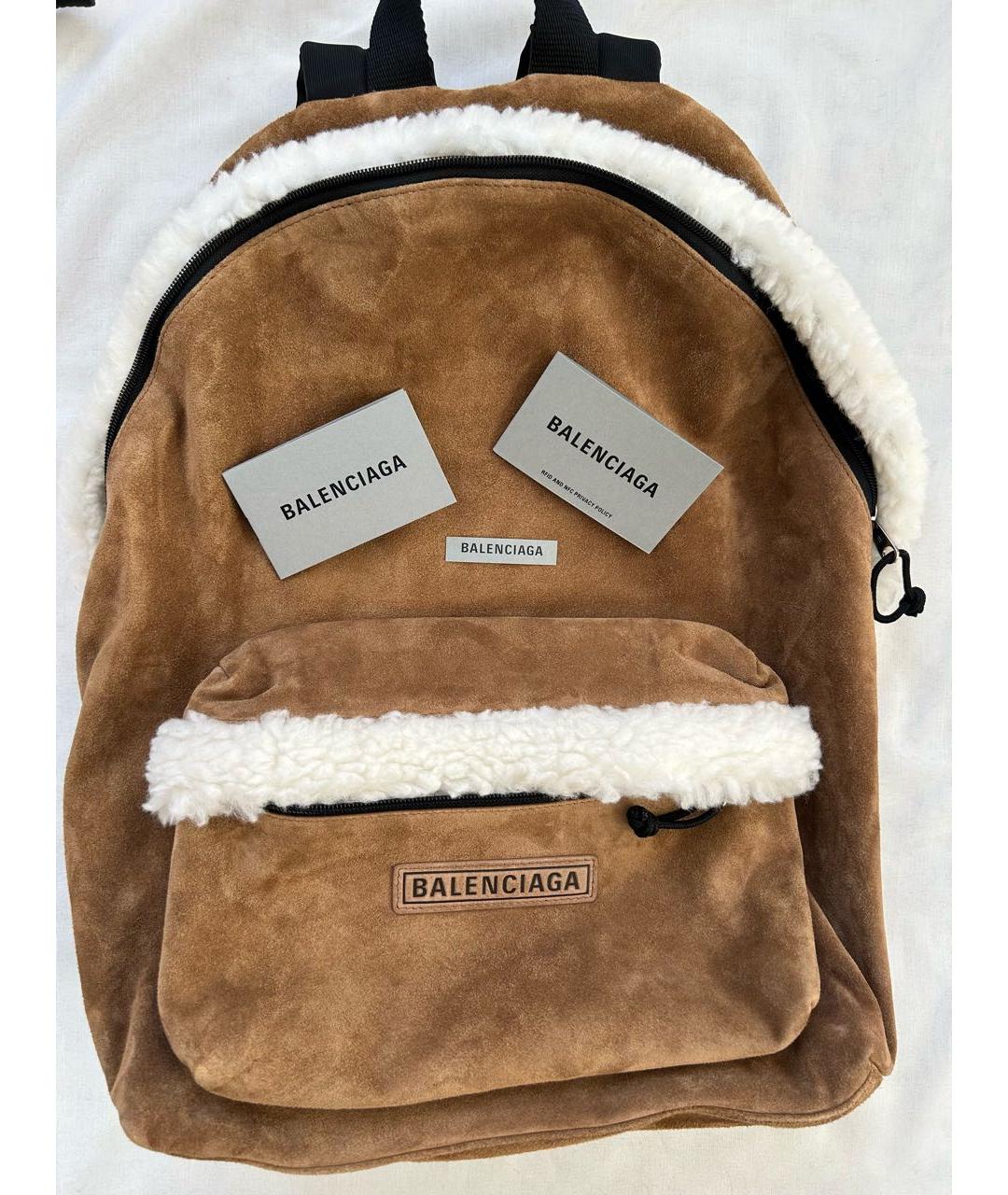 BALENCIAGA Коричневый замшевый рюкзак, фото 4