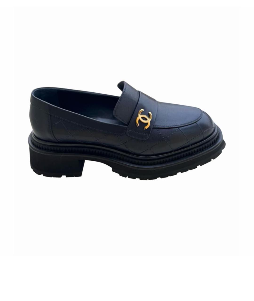 CHANEL Черные кожаные лоферы, фото 6