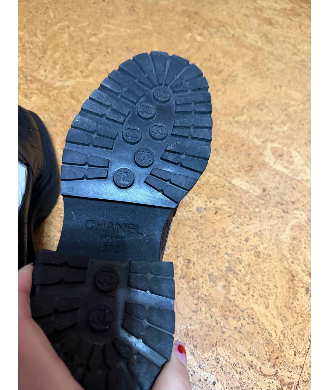 CHANEL Черные кожаные лоферы, фото 5