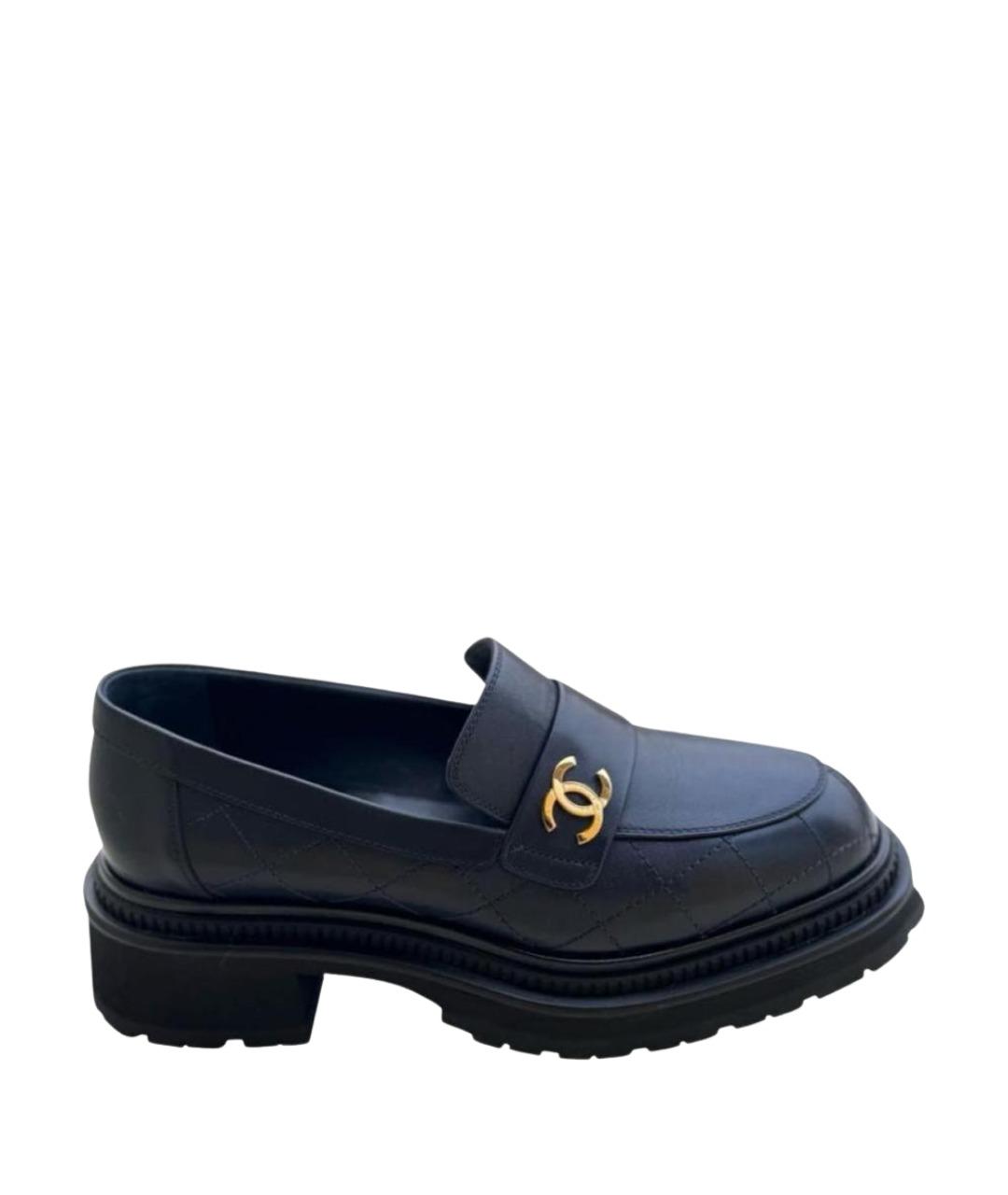 CHANEL Черные кожаные лоферы, фото 1