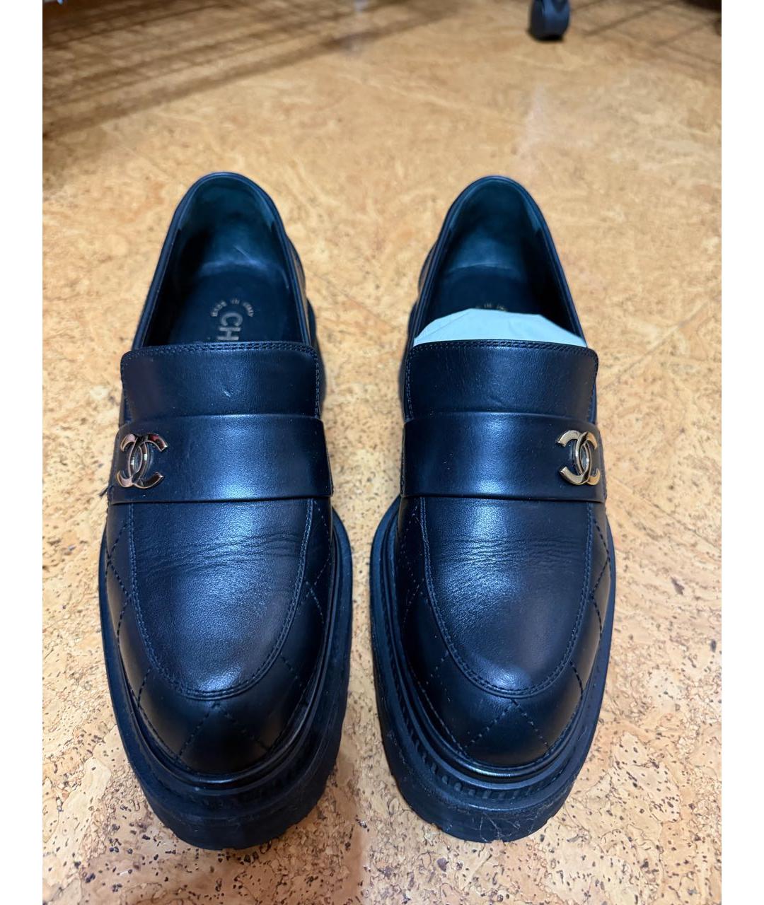 CHANEL Черные кожаные лоферы, фото 2