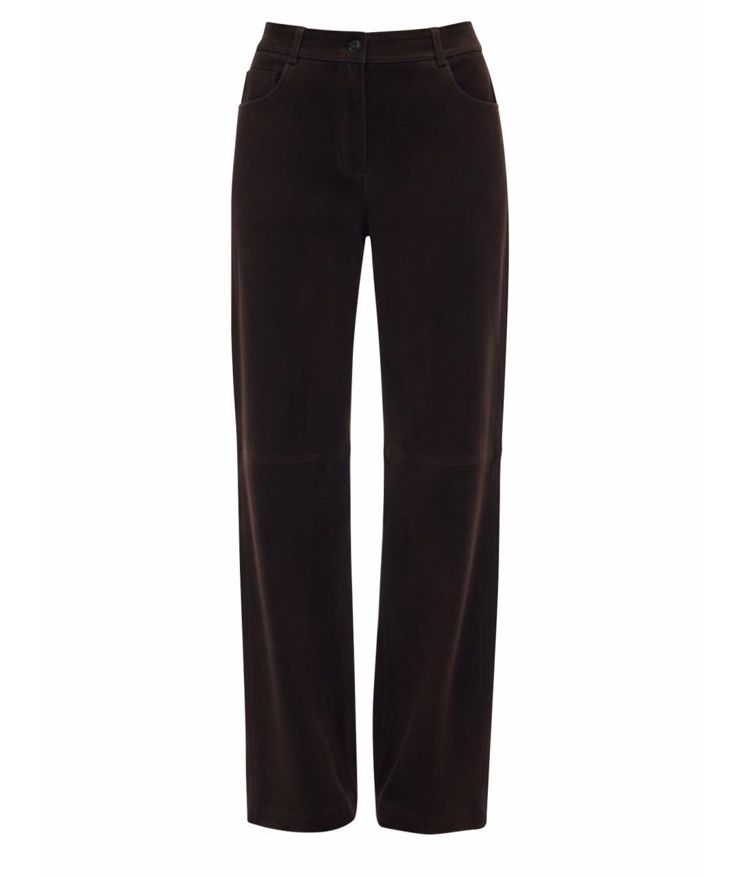 12 STOREEZ Коричневые замшевые прямые брюки, фото 1