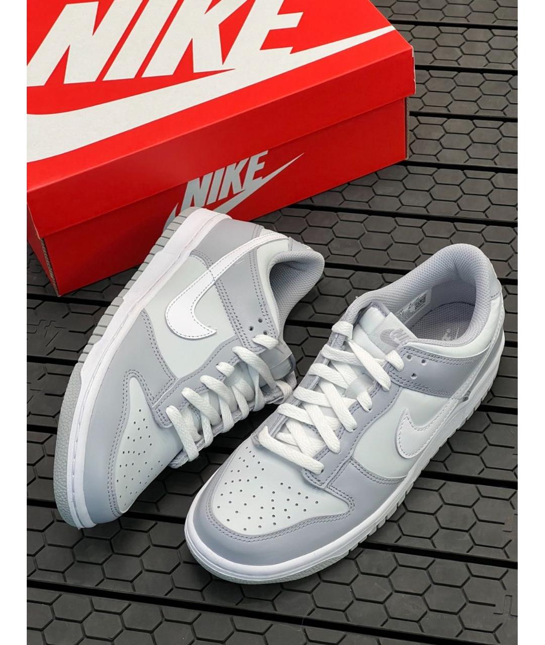 NIKE Серые кожаные кроссовки, фото 8