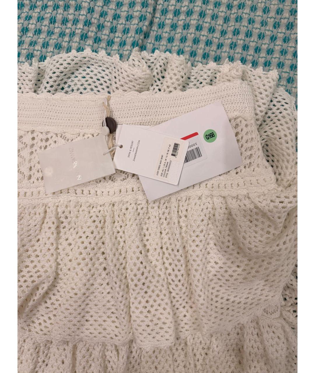 ZIMMERMANN Белая хлопковая юбка макси, фото 3