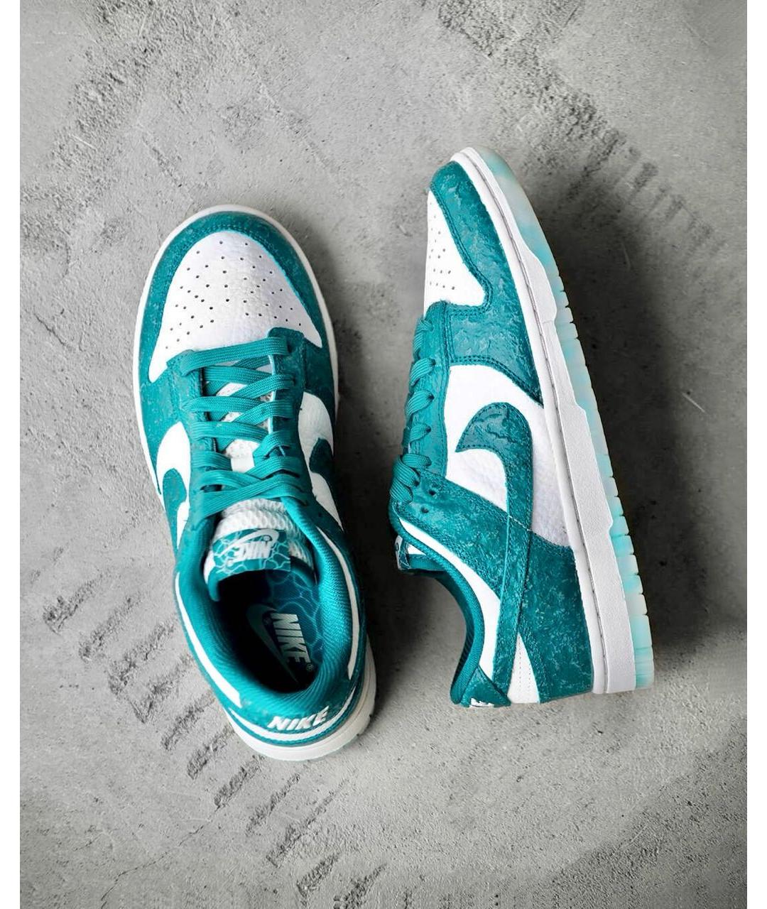 NIKE Синие кожаные кроссовки, фото 4