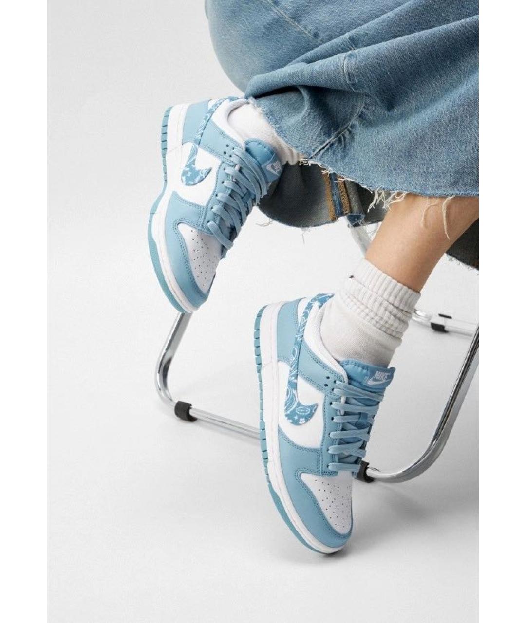 NIKE Голубые кожаные кроссовки, фото 2