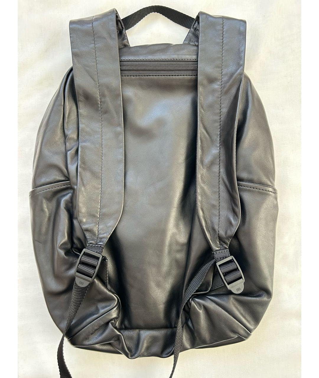 BALENCIAGA Черный кожаный рюкзак, фото 2