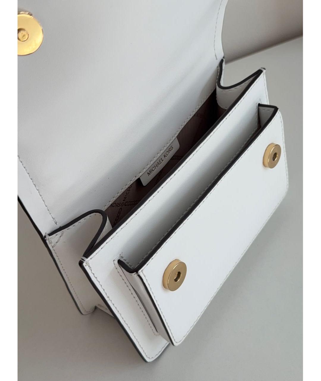 MICHAEL KORS Белая кожаная сумка через плечо, фото 5