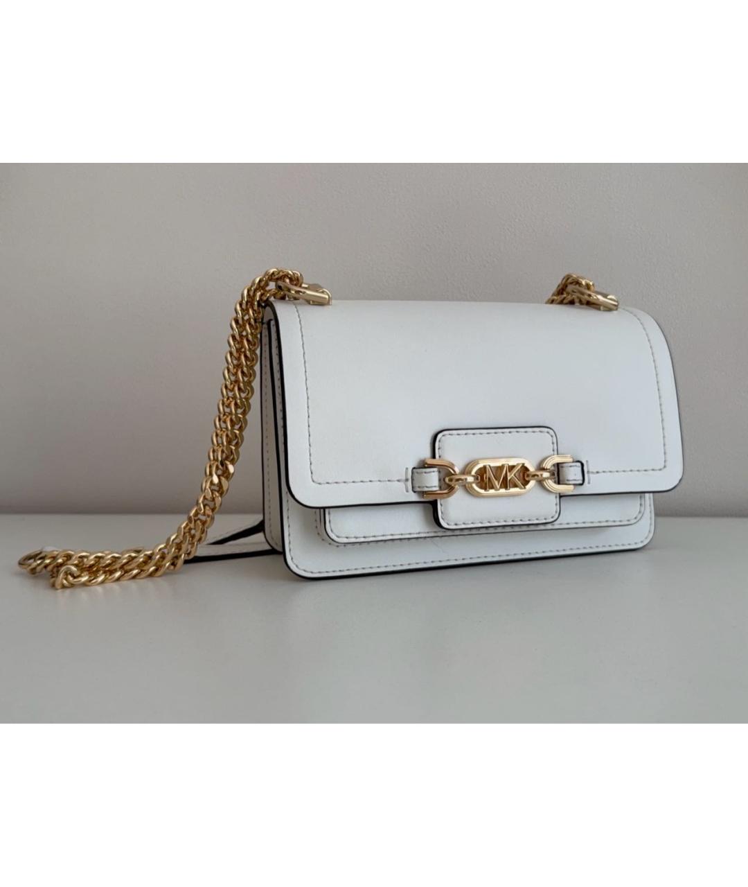 MICHAEL KORS Белая кожаная сумка через плечо, фото 2