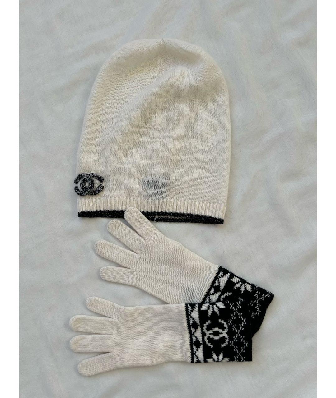 CHANEL Белая кашемировая шапка, фото 2